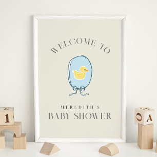 Elegant Rubber Ducky Ribbon Babydusche Fotodruck