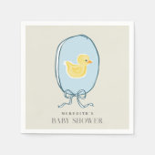 Elegant Rubber Ducky Ribbon Babydusche Serviette (Vorderseite)