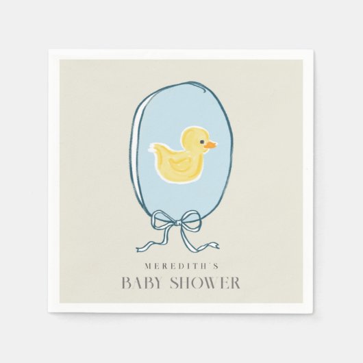 Elegant Rubber Ducky Ribbon Babydusche Serviette (Vorderseite)