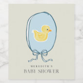 Elegant Rubber Ducky Ribbon Babydusche Weinetikett (Einzelnes Label)