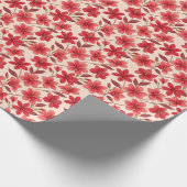 Elegant Ruby Bloom Pattern Geschenkpapier (Ecke)