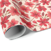 Elegant Ruby Bloom Pattern Geschenkpapier (Rolleneckpunkt)