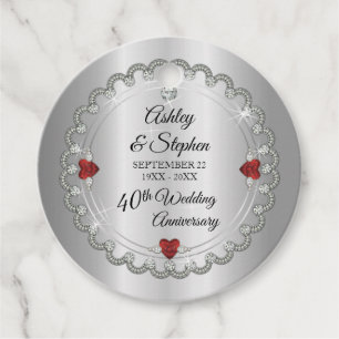 Elegant Ruby   Diamanten 40. Hochzeitstag Geschenkanhänger