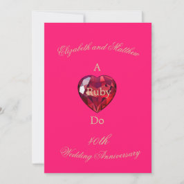 Elegant Ruby Do 40. Hochzeitstag Einladung