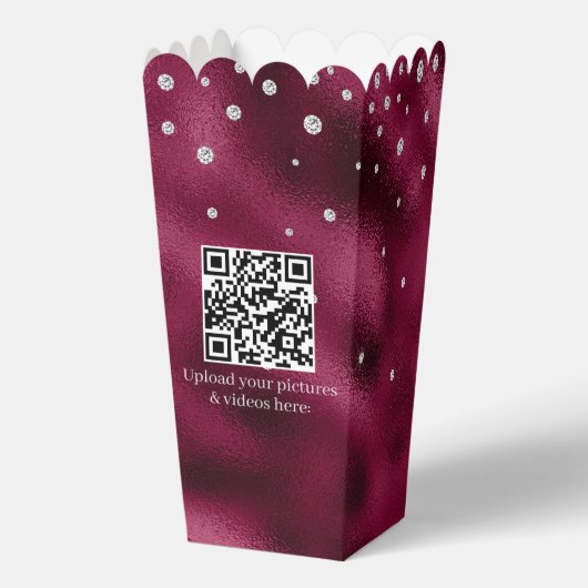 Elegant Ruby Foil & 40 Jahre Popcorn Geschenkschachtel (Rückseite)