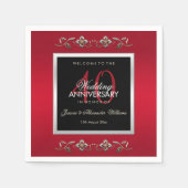 Elegant Ruby Gemstones 40. Hochzeitstag Serviette (Vorderseite)