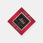 Elegant Ruby Gemstones 40. Hochzeitstag Serviette (Ecke)