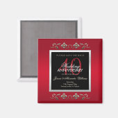 Elegant Ruby Gemstones Save the Date Magnet (Vorderseite/Rückseite)