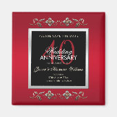 Elegant Ruby Gemstones Save the Date Magnet (Vorne)