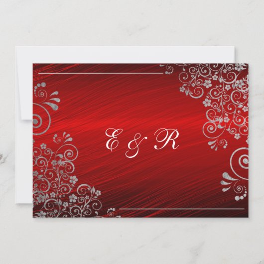Elegant Ruby Red Gray Save the Date Wedding (Rückseite)