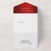 Elegant Ruby Red Gray Swirl Wedding All In One Einladung (Außenbereich)