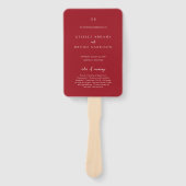 Elegant Ruby Red Modern Wedding Program Fächer (Vorderseite)