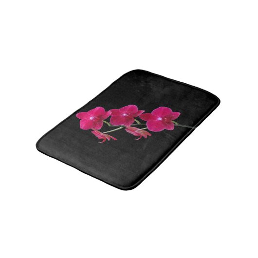 Elegant Ruby Red Orchids Bath Mats Rugs Badematte (Schrägansicht)