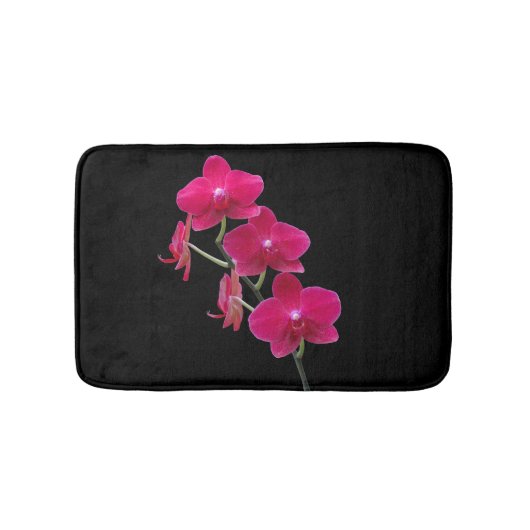 Elegant Ruby Red Orchids Bath Mats Rugs Badematte (Vorderseite)