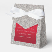 Elegant Ruby Red, Silver Glitzer Wedding Geschenkschachtel (Vorderseite)