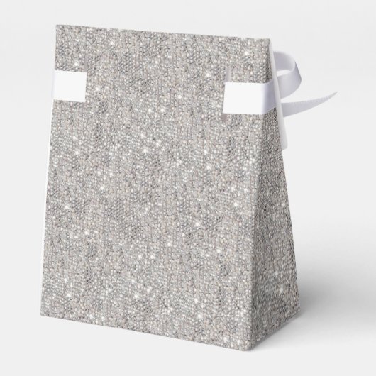 Elegant Ruby Red, Silver Glitzer Wedding Geschenkschachtel (Rückseite)