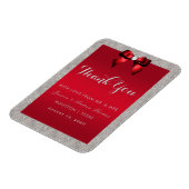 Elegant Ruby Red, Silver Glitzer Wedding Magnet (Linke Seite)