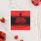 Elegant Ruby Red Spanish Gown Quinceañera Serviette (Beispiel)