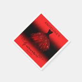 Elegant Ruby Red Spanish Gown Quinceañera Serviette (Ecke)