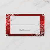 Elegant Ruby Red Swirl Wedding Long Name Platzkarte (Vorderseite)