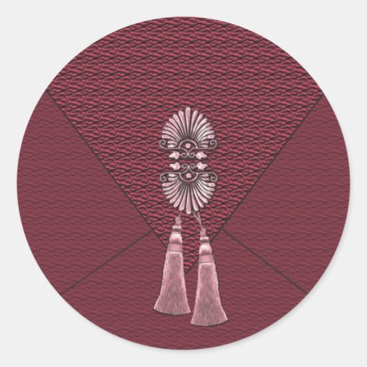 Elegant Ruby Red Tassel Stickers (Vorderseite)