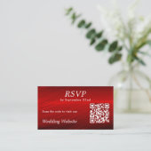 Elegant Ruby Red UAWG Wedding Website QR Code Begleitkarte (Stehend Vorderseite)