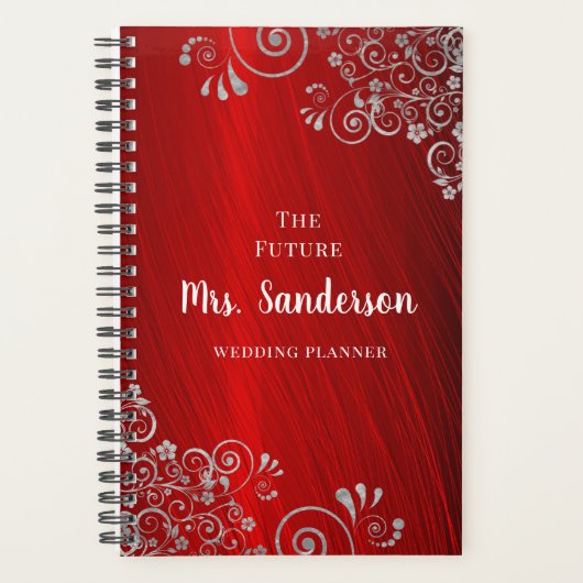 Elegant Ruby Red Wedding Planer (Vorderseite)