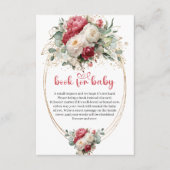 Elegant Ruby Red White Greenery Book for Baby Begleitkarte (Vorderseite)