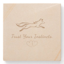 Elegant Running Fox Sandstone Coaster