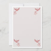 Elegant Russian Wedding Invitation Gold Birds -  Einladung (Rückseite)