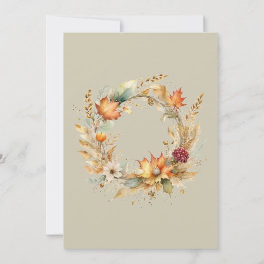 Elegant Rust Foliage Danke Einladung (Rückseite)