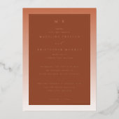 Elegant Rust Gradient Invitation Folieneinladung (Vorderseite)