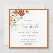 Elegant Rust Orange Floral Bridal Luncheon Einladung (Vorderseite)