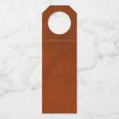 Elegant Rust Orange & Gold Wedding Vielen Dank Flaschenanhänger (Rückseite)