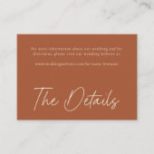 Elegant Rust Terracotta Minimalist Wedding Begleitkarte (Vorderseite)