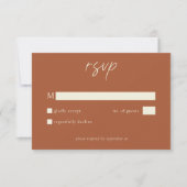 Elegant Rust Terracotta Minimalist Wedding RSVP Karte (Vorderseite)