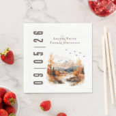 Elegant Rustic Autumn Landscape Wedding Serviette (Beispiel)