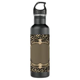 Elegant Rustic Black & Tan Edelstahlflasche
