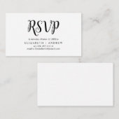 Elegant Rustic Black, Wedding RSVP reagieren Begleitkarte (Vorne/Hinten)