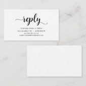 Elegant Rustic Black, Wedding RSVP reagieren Begleitkarte (Vorne/Hinten)