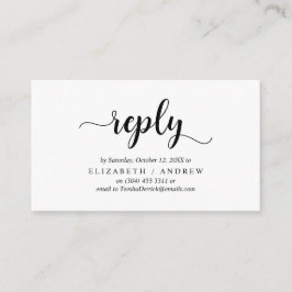 Elegant Rustic Black, Wedding RSVP reagieren Begleitkarte