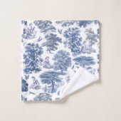 Elegant Rustic Blue Country Toile Badhandtuch Set (Waschlappen)