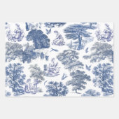 Elegant Rustic Blue Country Toile Geschenkpapier Set (Vorderseite 3)
