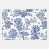 Elegant Rustic Blue Country Toile Geschenkpapier Set (Vorderseite 2)