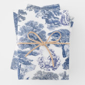 Elegant Rustic Blue Country Toile Geschenkpapier Set (Beispiel)