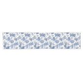 Elegant Rustic Blue Country Toile Kurzer Tischläufer (Horizontal)