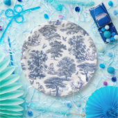 Elegant Rustic Blue Country Toile Pappteller (Party)