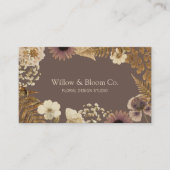 Elegant Rustic Boho Botanical Wildflower Floral Visitenkarte (Vorderseite)