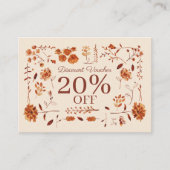Elegant Rustic Boho Brown Fall Floral Rabattkarte (Vorderseite)