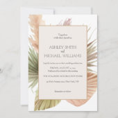 Elegant Rustic Boho Floral Botaniqe Wedding Einladung (Vorderseite)